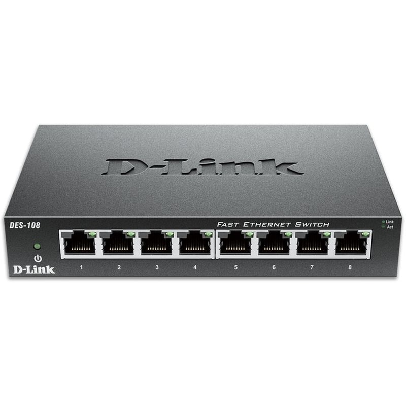 D-LINK D-Link DES-108 215-0138 Unmanaged Fast Ethernet (100 Mbps) 8-Port