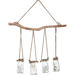 Διακοσμητικό Κήπου Spitishop με Γυάλες Ξύλινο 53x9x45cm - Καφέ/Διάφανο