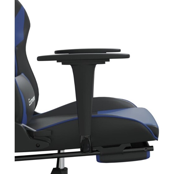 Καρέκλα Gaming VIDAXL 3143699 με Υποπόδιο από Τεχνητό Δέρμα - Μαύρο / Μπλε image 8