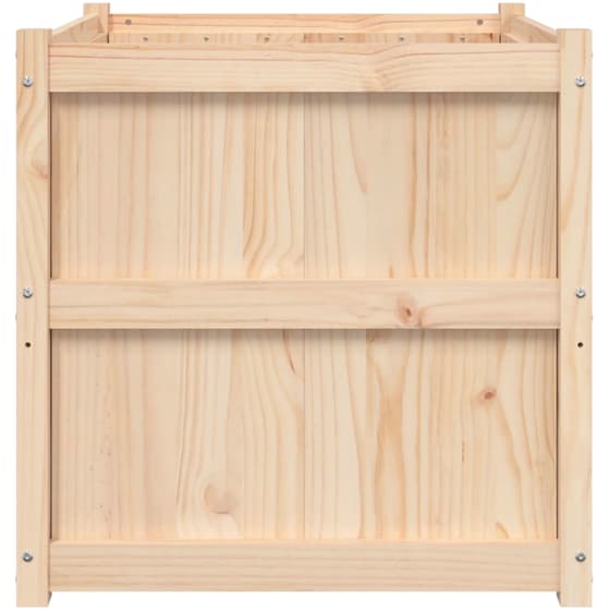 Ζαρντινιέρα VidaXL από Μασίφ Ξύλο Πεύκου 70x70cm - Μπεζ image 3