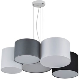 Φωτιστικό Οροφής Πολύφωτο Homelighting Cozy 77-8231 Υφασμάτινο - Λευκό/Γκρι/Μαύρο