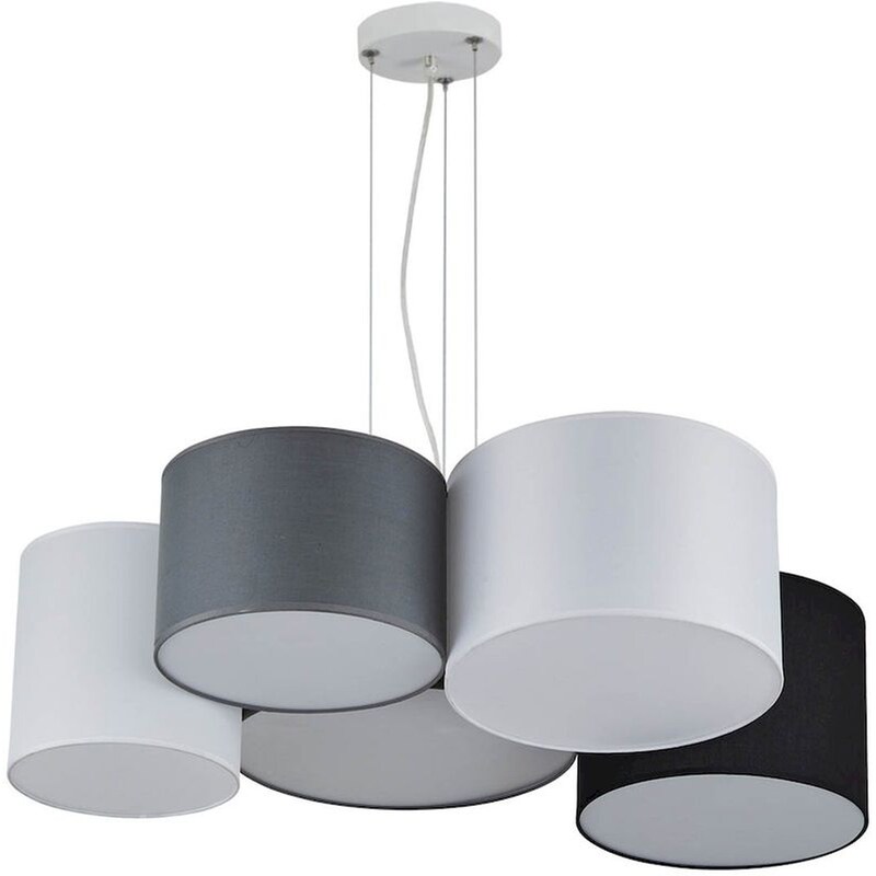 HOMELIGHTING Φωτιστικό Οροφής Πολύφωτο Homelighting Cozy 77-8231 Υφασμάτινο - Λευκό/Γκρι/Μαύρο