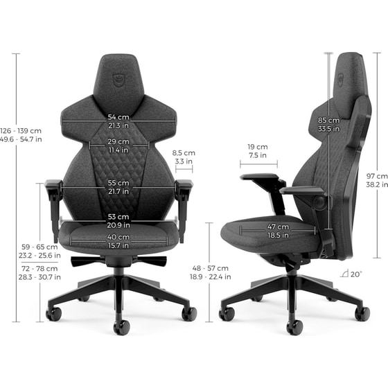 Gaming Καρέκλα Noblechairs Dwan TX Granite Υφασμάτινη - Γκρι image 7