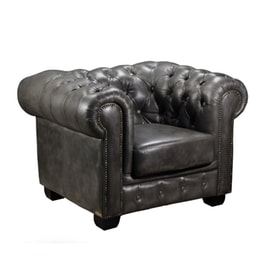 Πολυθρόνα Woodwell Chesterfield C41263 από Δέρμα - Αντικέ Γκρι