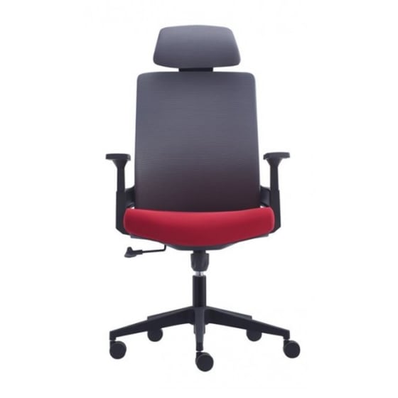 Καρέκλα Διευθυντική Woodwell BF8900 Υφασμάτινη - Γκρι/Μπορντό image 1