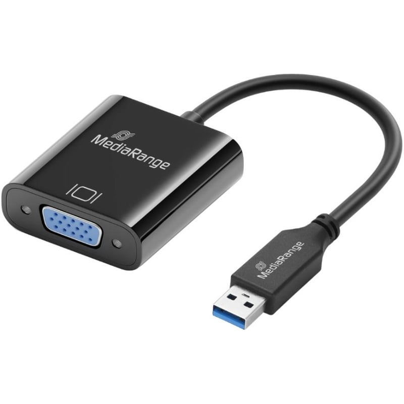 MediaRange USB-A 3.0 to VGA (HD15) Video Converter, 20cm, Black (MRCS230)