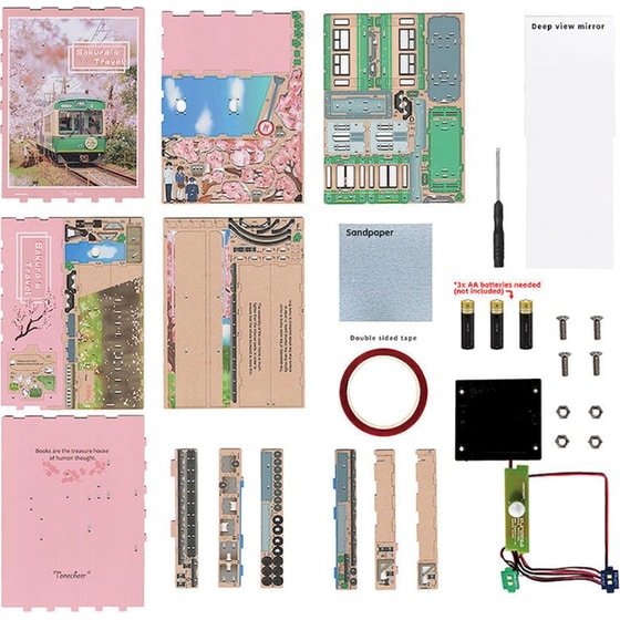DIY 3D Puzzle Book Nook Kit Βιβλιοστάτης - Sakura's Travel image 4