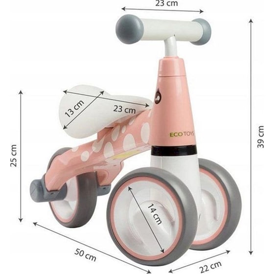 Παιδικό Ποδήλατο Ισορροπίας Ecotoys Lb1603 Φλαμίνγκο - Ροζ image 3