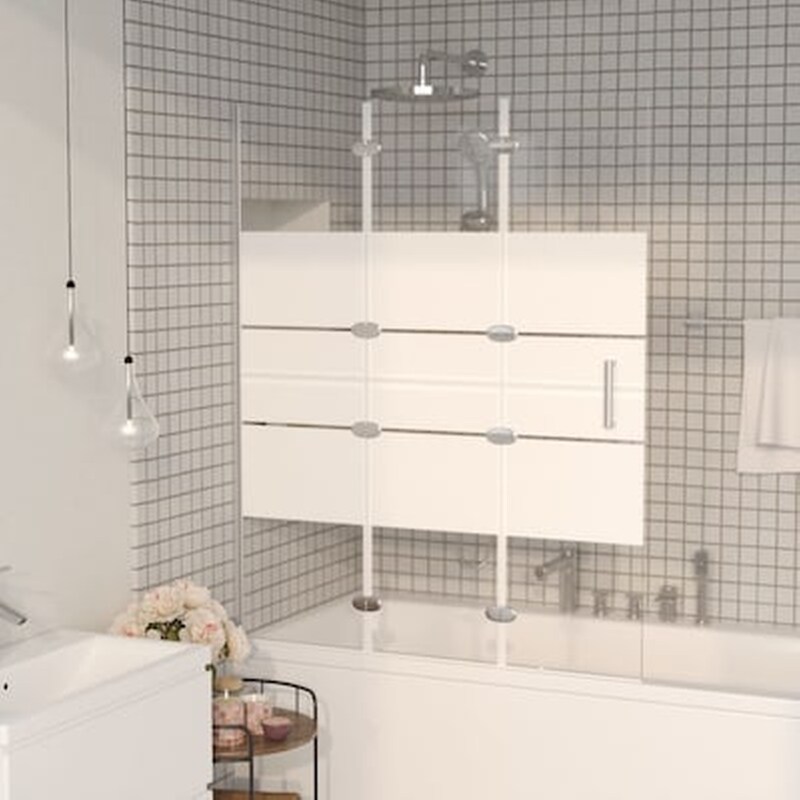 Vidaxl Καμπίνα Μπανιέρας Πτυσσόμενη Λευκή 120 X 140 Εκ. Από Esg