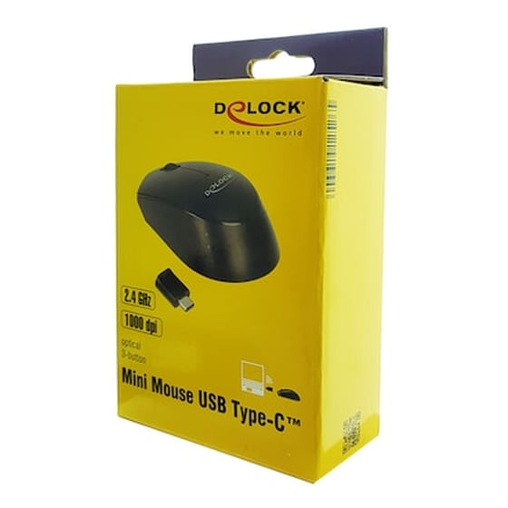 DeLock Mini USB Ασύρματο Mini Ποντίκι Μαύρο image 1