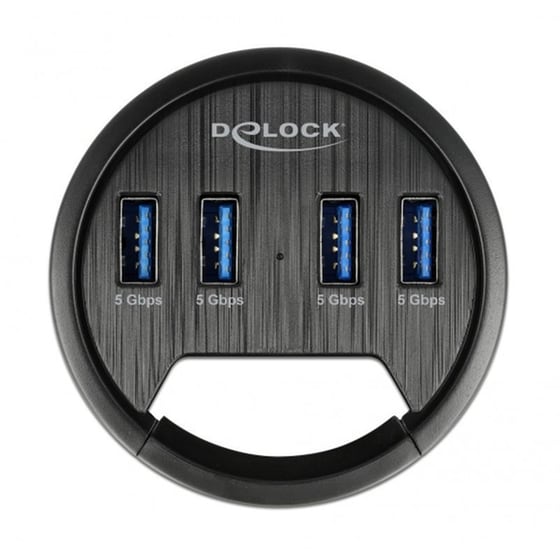 Delock 64153 USB Hub USB 3.2 με  4 θύρες - Μαύρο image 1