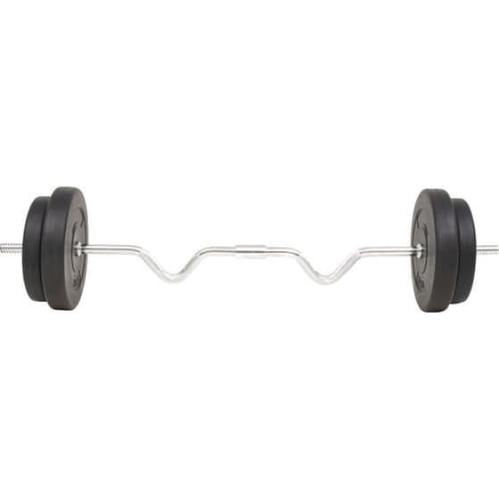 Σετ Στραβόμπαρα Φ25mm 5.4kg VidaXL 91399 120cm με 4 Δίσκους Βαρών 25kg και 2 Κολάρα από Ατσάλι image 3