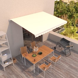 Vidaxl Τέντα Συρόμενη Χειροκίνητη Κρεμ 450 X 350 Εκ.