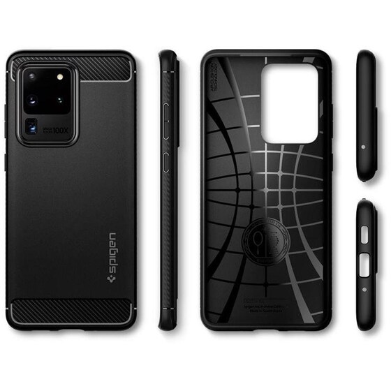 Θήκη Samsung Galaxy S20 Ultra - Spigen Rugged Armor - Matte Black image 1