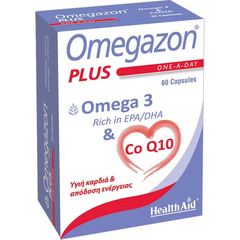 HEALTH AID Λιπαρά Οξέα Health Aid Omegazon Plus (Omega-3 Co Q10) - 60 κάψουλες