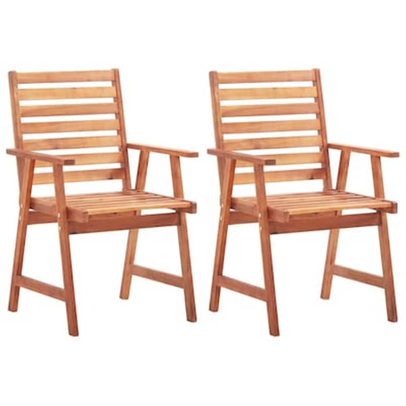 Καρέκλες Τραπεζαρίας Εξωτερικού Χώρου Vidaxl από Ξύλο 2 Τεμ. 56x62x92cm - Καφέ