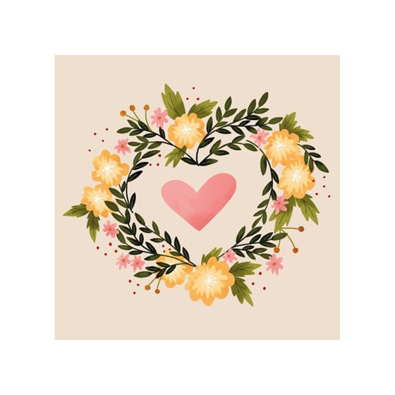 Χαρτοπετσέτες Bamboo Floral Heart - 20 Τεμάχια image 0