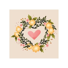Χαρτοπετσέτες Bamboo Floral Heart - 20 Τεμάχια