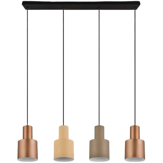 Trio Lighting Κρεμαστό Φωτιστικό Μαύρο Ράγα για 4 Λαμπτήρες E27 87x12x150εκ. image 0