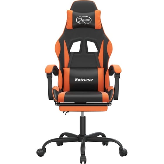 Καρέκλα Gaming VIDAXL 3143884 με Υποπόδιο από Τεχνητό Δέρμα - Μαύρο image 1