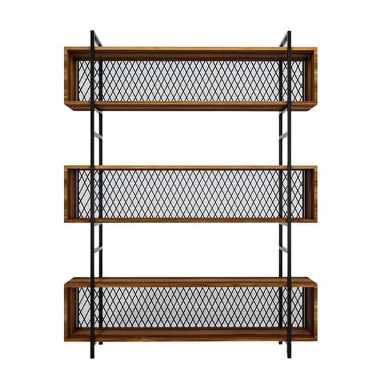 Ραφιέρα 24Mall Poesia από Μοριοσανίδα/Μέταλλο 140x34x180 cm - Καρυδί image 0