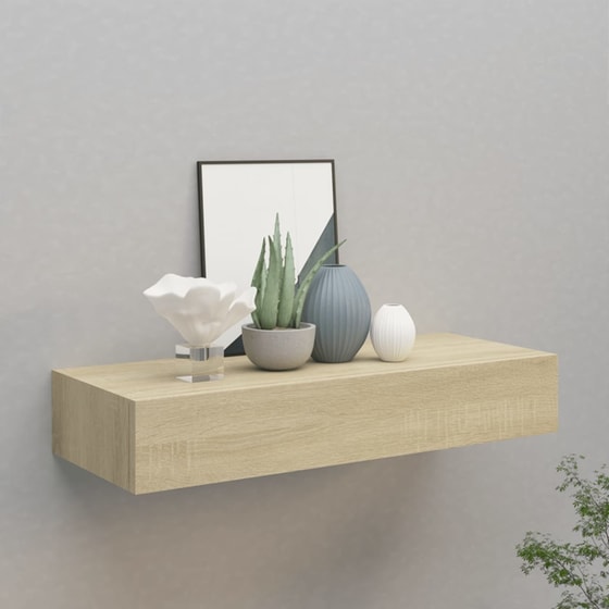 Ράφι Τοίχου VidaXL από MDF 60x23.5 cm - Δρυς/ Μπεζ image 2