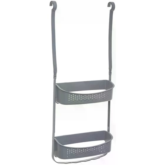 Ραφιέρα Μπάνιου Spitishop Πλαστική Διπλή 31.5x11x70cm - Γκρι image 0