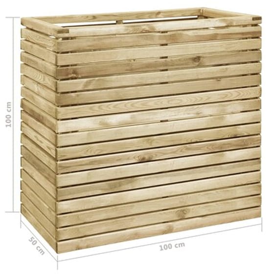 Vidaxl Γλάστρα 100 X 50 X 100 Εκ. Από Εμποτισμένο Ξύλο Πεύκου image 4