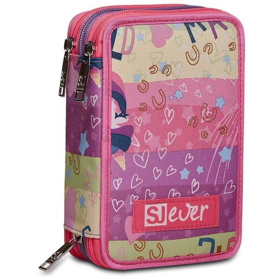 Κασετίνα Παραλληλόγραμμη Seven Ever Rayly Girl Τριπλή Ροζ image 2