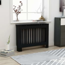 Vidaxl Κάλυμμα Καλοριφέρ Μαύρο 112 X 19 X 81 Εκ. Από Mdf