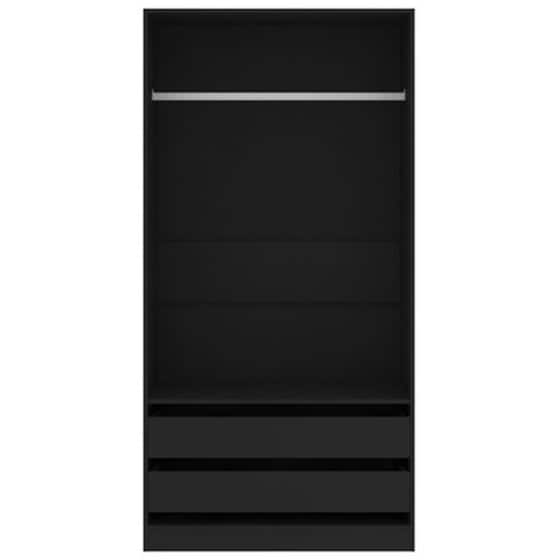 Μονόφυλλη Ντουλάπα Vidaxl από Μοριοσανίδα 100x50x200cm - Μαύρο image 4