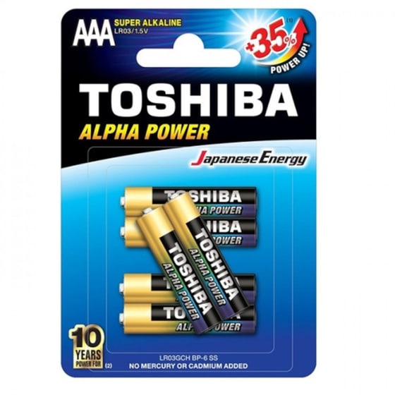Toshiba Αλκαλικές Μπαταρίες  Alpha Power AAA 1.5V 6τμχ image 0