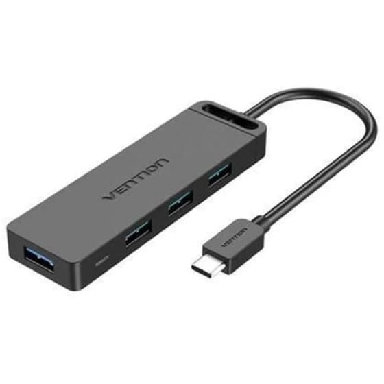 Vention Hub 4 Θυρών USB 3.0 με σύνδεση USB-C - Μαύρο image 0
