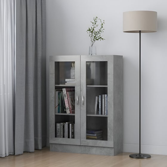 Βιτρίνα VidaXL από Μοριοσανίδα 82.5x30.5x115 cm - Γκρι image 1