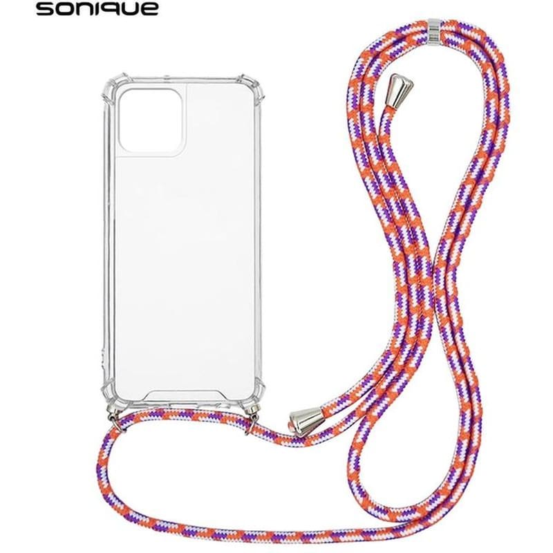 Θήκη Apple iPhone 15 - Sonique Armor Clear Με Κορδόνι - Πολύχρωμο