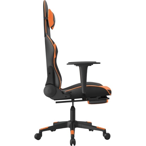 Καρέκλα Gaming VIDAXL 345463 με Υποπόδιο από Τεχνητό Δέρμα - Μαύρο / Πορτοκαλί image 4