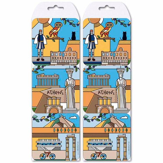 Σετ Σουβέρ WhatAthens Αξιοθέατα 6 Τμχ - Πολύχρωμο image 0