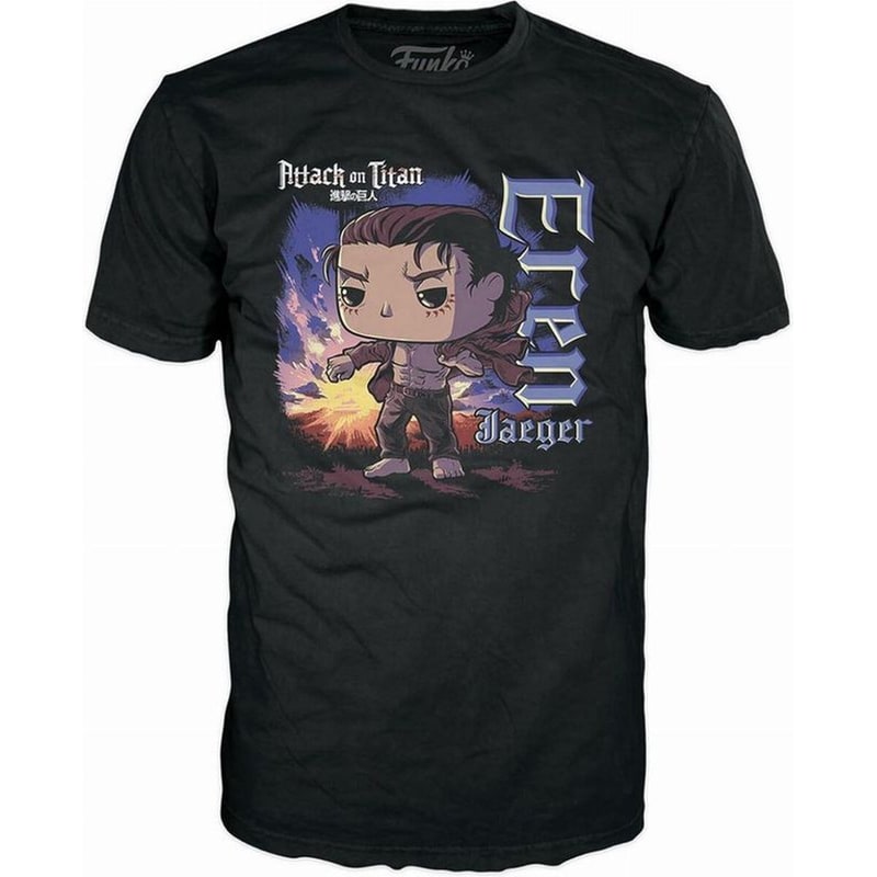 FUNKO Funko Pop! Tee: Attack On Titan - Eren Jaeger Black T-shirt (xl)