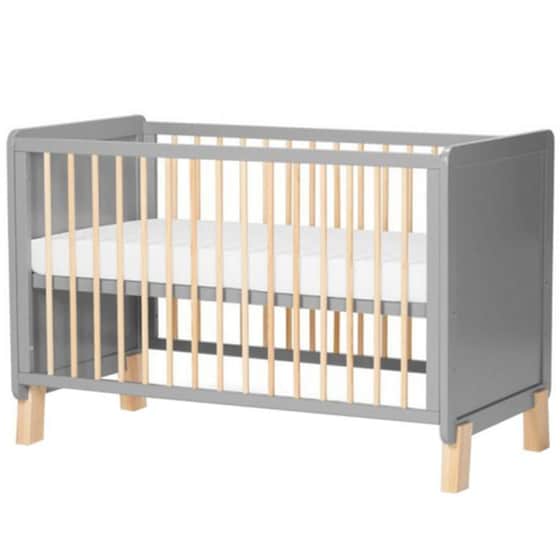 Βρεφικό Κρεβάτι Kinderkraft Nico Grey από Ξύλο - Γκρι image 2