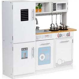 Ξύλινη Παιδική Ecotoys Plk553 Κουζίνα Με Led & 5 Μεταλλικά Αξεσουάρ - 86x26x80.5 cm