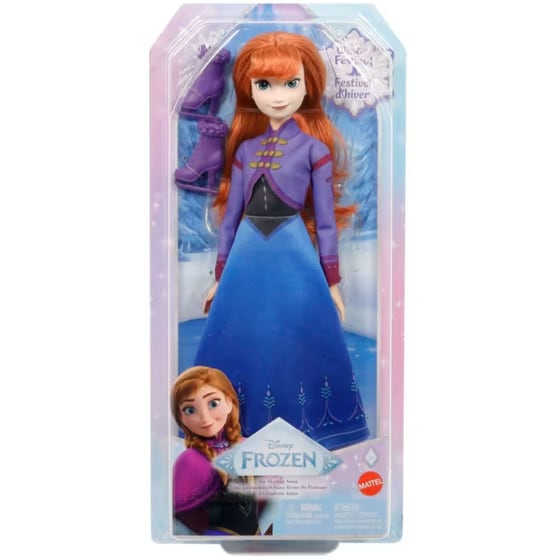 Κούκλα Mattel Disney Frozen Ice-Skating Anna Fashion With Skates & Shoes Winter Festival image 0