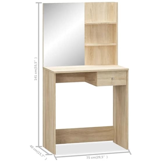 Vidaxl Μπουντουάρ Χρώμα Δρυς 75 X 40 X 141 Εκ. Από Μοριοσανίδα image 4