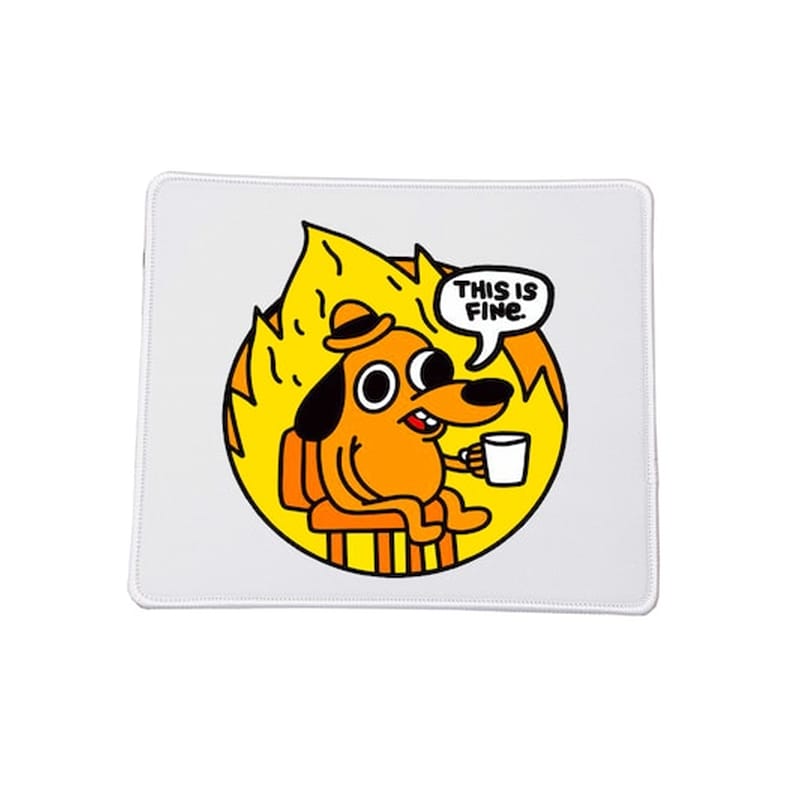 OEM Dogs This Is Fine No4 Mouse Pad Small 230 x 200 mm Με σχέδιο OEM