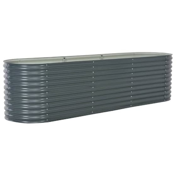 Vidaxl Ζαρντινιέρα Υπερυψωμένη Γκρι 320x80x81 Εκ. Γαλβανισμ. Χάλυβας image 4