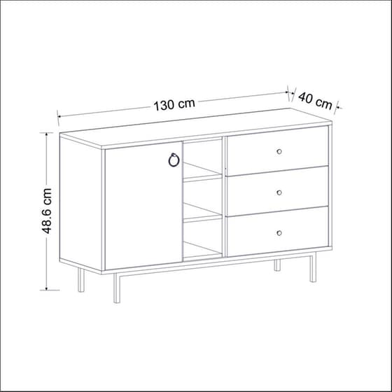 Μπουφές 24Mall Bigio από Μοριοσανίδα 130x40x48.6 cm - Ανθρακί image 3