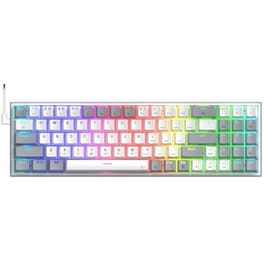 Redragon K628 Gaming Ενσύρματο Πληκτρολόγιο με RGB Φωτισμό Λευκό/Γκρι (US)