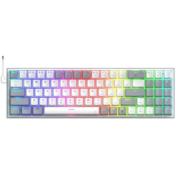 Redragon K628 Gaming Ενσύρματο Πληκτρολόγιο με RGB Φωτισμό Λευκό/Γκρι (US) image 0