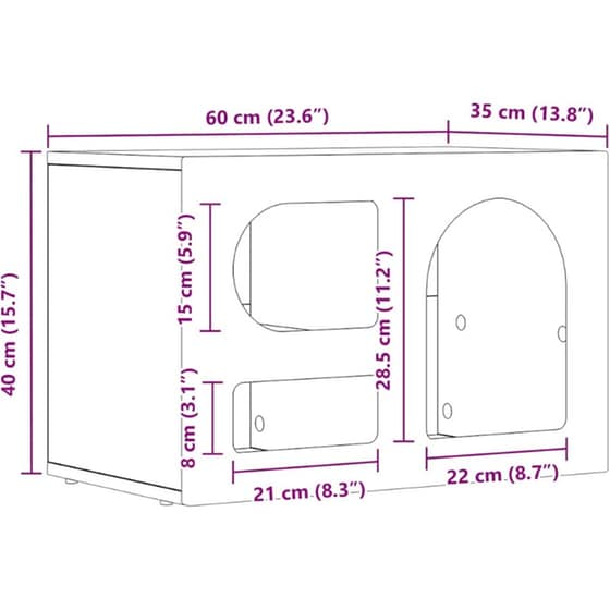 Έπιπλο Τηλεόρασης VidaXL ELST 60 x 35 x 40 cm - Artisan Δρυς image 9