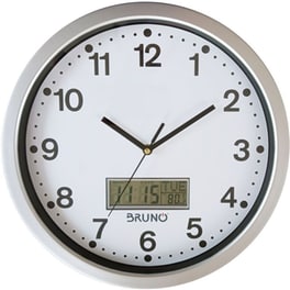 Αθόρυβο&nbsp;Ρολόι&nbsp;Τοίχου&nbsp;Ψηφιακό&nbsp;Bruno&nbsp;Πλαστικό&nbsp;Λευκό&nbsp;Ø35cm