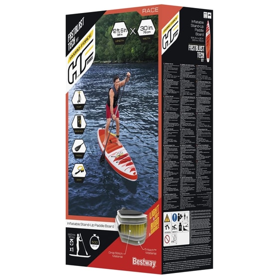 Φουσκωτή Σανίδα SUP Bestway Hydro-Force Fastblast Tech 381x76cm - Κόκκινη image 8